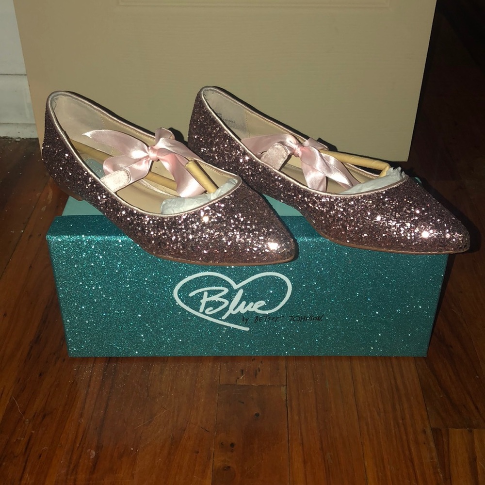 Blush Glitter Flats